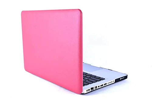 HASESS Seidig Glatt Sanfte Berührung Harte Schale Hülle Abdeckung PU-Leder Coated Snap-on Schale Abdeckung Laptop Folio Haut Hülsen für Apple Macbook Pro 15″ A1286 Glossy Display Nicht-Retina + Klar TPU EU/UK Tastatur Abdeckung + Klar LCD-Schirm-Schutz – Rosa - 3