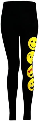 Girls Leggings Emoji Emoticons Happy Faces Stretchy Pants Bottoms Kids Age New 7 9 11 13 Years