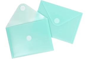 Craftelier - Pack de 5 Sobres Clasificadores de Plástico para Organizar Troqueles y Materiales para Scrapbooking y Manualidades | Dimensiones 17,5 x 13 cm (6,9" x 5,12") - Color Turquesa Transparente