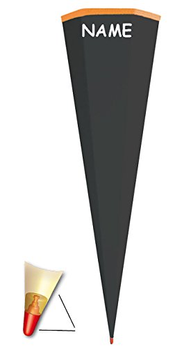 Schultüte – Rohling – SCHWARZ – 35 / 50 / 70 / 85 cm – OHNE Tüll Abschluß – mit / ohne Holzspitze ___ Zuckertüte ALLE Größen – Roth – zum Basteln, Bemalen und Bekleben – Bastelschultüte – für Mädchen & Jungen / Geschenktüte – Basteltüte / uni einfarbig - 4