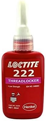 Loctite 222 Threadlocking Adhesive - Low Strength - Easy Disassembly - Suitable for All Metal Threaded Assemblies - Glue 50 ML - 10 Pack