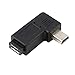Produktbild HermosaUKnight Black Light Weight Mini 5 Pin Stecker an Micro USB 5 Pin Buchse 90 Grad Links- / Rechtswinkel Adapter Konverter Plug and Play-Schwarz