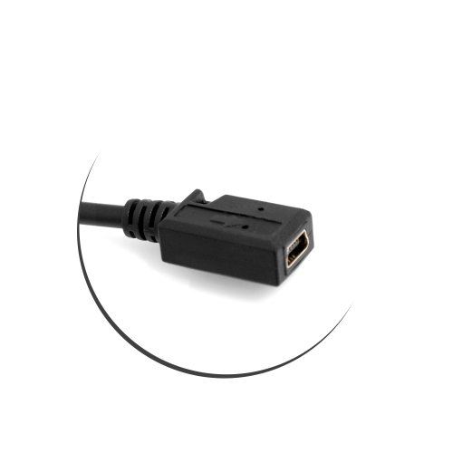 SYSTEM-S Mini USB (male) 90° Grad abwärts gewinkelt Winkel Kabel auf Mini USB (female) Adapter Kabel Verlängerung Datenkabel Ladekabel 27 cm - 2