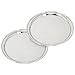 Produktbild com-four® 2X Serviertablett aus rostfreiem Edelstahl, rundes Tablett zum Servieren von Speisen und Getränken, Ø 30,5 cm (02 Stück - 30.5 cm)