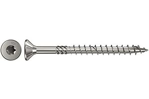 fischer - Vis à bois PowerFast 4.5 x 50 Tête fraisée. empreinte TX. inox A2. filetage partiel/Boite de 200