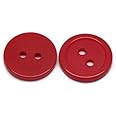 25pcs Red Round 15mm Ridged Resin Buttons with 2 Sewing Holes. for Cardmaking, Scrapbooking and Other Crafts