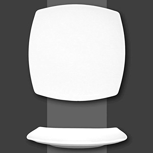 Confezione 6 Piatti piano quadrato serie TOKIO Piatto Saturnia MADE IN ITALY in porcellana 26 cm