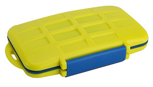 Flashwoife – patentierte Aufnahme – Turtle-SD8MSD16Y wasserdichte Speicherkarten Schutzbox in gelb für 8 Stück SDHC und 16 Stück MicroSD Cards Case - 2