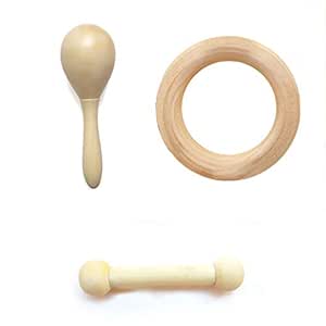 Wooden Teether Ring (Baby Teethers) 3pc 