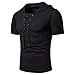 Produktbild Herren T-Shirt Sommer Basic Tanktop Kurzarm Kapuzenpullover Tankshirt Unterhemden Muskelshirt Kapuze Hemden Tops (S, Schwarz)