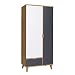 Produktbild Mirjan24  Drehtürenschrank Memone TM07 mit 2 Türen und Schublade, Kleiderschrank mit Kleiderstange, Elegantes Schrank für Jugendzimmer, Schlafzimmer (Eiche Gold/Graphit)