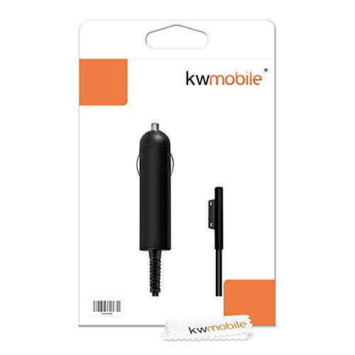 kwmobile KFZ Ladegerät für Microsoft Surface Pro 3 / Pro 4 / Pro – PKW Auto Zigarettenanzünder Ladekabel mit 5 Pin in Schwarz 12V / 2.58A - 6