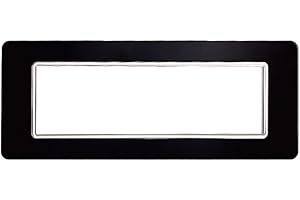 ELECTRON Plaques en verre, 7 modules/poti, couleur noire, compatible avec VIMAR PLANA, design élégant et moderne, pour interrupteurs/presses, série civile