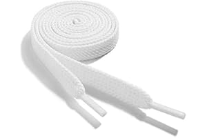 WELKOO Lacets plats, lacets résistants 100% cotton, 1 paire. Plusieurs couleurs et longueurs disponibles. Compatible avec Nike, Adidas, Converse, Reebok, New Balance, Jordan, Puma et beaucoup d'autres.