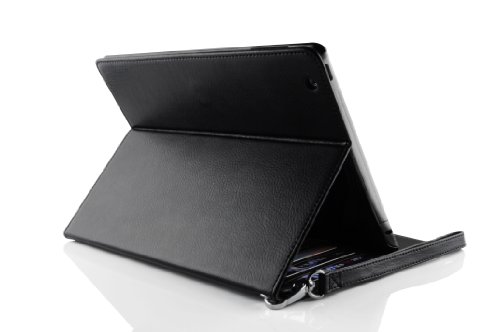 JAMMYLIZARD | G10 Wallet Ledertasche für [ iPad 4 mit Retina, iPad 3 und iPad 2 ] Smart Cover Hülle, SCHWARZ - 5