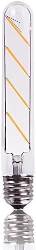 DC 12V T30 7.2" Glass Tube Tubular 6000K Steampunk 4W LED Edison Filament Light Bulb E26 Medium Base Lamp Low Voltage Retro JDD Antique Nostalgic Classic Edison Lighting (Cool White)