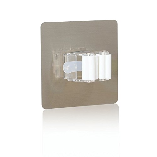 EgoEra® Mophalter Rack Organizer, Regenschirm Besenhalter Besenhalterung Tür Wand Ohne Bohren mit Clip