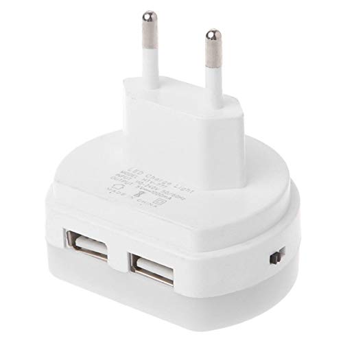Preisvergleich Produktbild HermosaUKnight Lichtsteuerungs-Nachtlicht LED-Nachtlicht mit doppeltem USB-Wandladegerät Stecker-Weiß