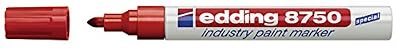 Edding e- 8750 Marqueur peinture pour les surfaces huileuses ou poussiéreuses 1 à 2,5 mm Rouge