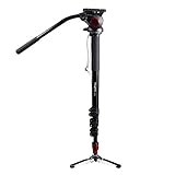  Tragbares Fluid Head Kamera-Einbeinstativ für Camcorder/DSLR-Ständer, professionelles Videostativ, 182,9 cm, maximale Tragkraft 10 kg
