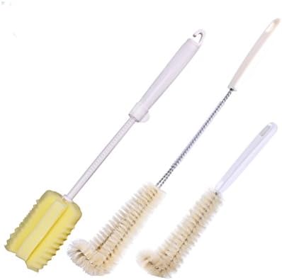 Moyad Bottle Brushes Long Handle Cleaner Scrubber Sponge for Water Bottle, Wine Glass, Jars, Coffee Cup, Mug, Set of 3