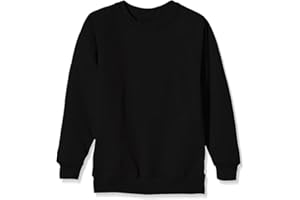 ANZEE DISCOVER THE NEW YOU ANZEE Boys Plain Sweatshirt Kids Long Sleeves Pullover Fleece Jumper Children Crew Round Neck School Uniform Sweater Girls Ribbed Cuff Cotton Unisex Top