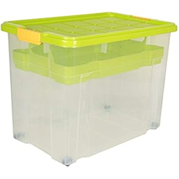 Amazon.de: 3 Stück AXENTIA Unibox mit Deckel und Rollen Stapelbox