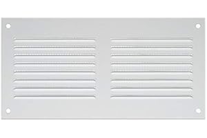 ABOUT VENT 200x100mm Weiß Lüftungsgitter mit Insektenschutz - Metall Abluftgitter - Abluft Zuluft Gitter