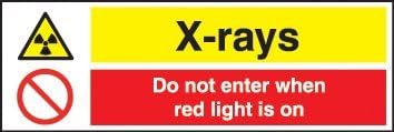 X-Rays - Do Not Enter When Red Light Is On 300X100mm - Self Adhesive Vinyl Sign