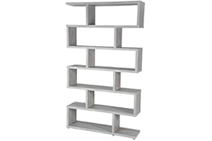 TOPKIT | Estantería Zig Zag Florida 6310 | Medidas 191x110x28cm | Mueble de Salon | Separador de Ambientes | Blanco Mozart