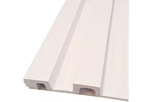 FLOORINTEX Panel de listones 3D acústico - (Panel 250x12x2,1 cm., Blanco) Paneles de Poliestireno imitación Madera Revestimiento de Listones Friso de Listones