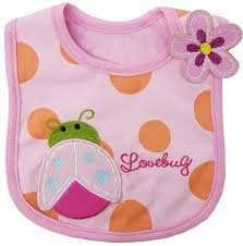 Lätzchen, aus 100 % Baumwolle, bestickt, super saugfähig, durch Klettverschluss verstellbar, vollständig gefüttert mit wasserdichter Innenschicht, Einheitsgröße, für Mädchen, schönes Geschenk zur Babyparty, 4 Stück - 5