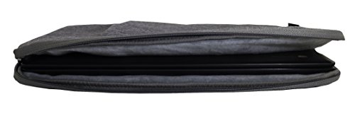 Emartbuy Universal 13 3 - 14 0 Inch Grau Premium Stoff Tragetasche Deckel mit Einziehbarer Griff und Rei  verschlusstasche Geeignet f  r Ausgew  hlte 