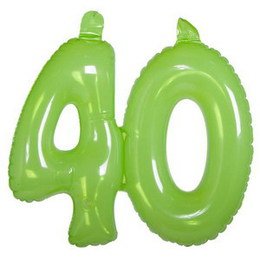 Folat - 20172 - Aufblasbare Zahl 40 Transparent Lime Grün