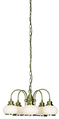 Preisvergleich Produktbild Globo Deckenlampe Deckenleuchte Messing Glas Satiniert Nostalgika 6900-5