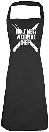 123t Funny Aprons Dont Mess With The Chef Joke Humour BBQ Kitchen Cooking PREMIER APRON - The Perfect unique Gift present for Christmas Birthday Mum Dad Wife Husband Cook Chef
