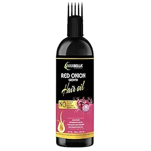 MAXBELLA Onion Hair Oil for Hair Growth & Hair Fall Control | Now With Deep Root Comb Applicator | NO Mineral Oil & Silicones | Hair Oil For Men and Women | 100ml Pack