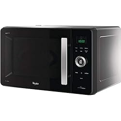 Whirlpool JQ 280 MB Micro-ondes, thermo-ventilé, à installation libre, avec cuiseur vapeur, grille basse, plat Crisp et poignée, 30 L, noir