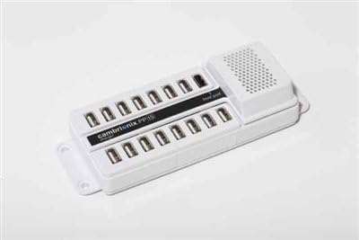 Cambrionix Universal 15 port charger. Includes power supply, instruction manual and USB updater lead