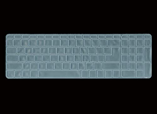 Saco Chiclet Keyboard Skin for HP 15-AY011TX 15.6-inch Laptop (Core i5-6200U/4GB/1TB/Windows 10 Home/2GB Graphics), Turbo Silver – (Transparent)