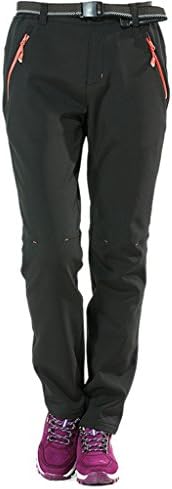 Geval Women's Outdoor Windproof Softshell Fleece Snow Pants L Black