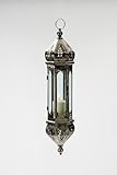  Orientalische Lampe Laterne Höhe 50 cm incl. KETTE indische Hängelampe Glaslampe Orientlaterne Glas/Metall