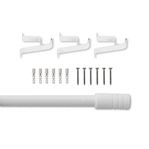 Stilgarnitur Gardinenstange Vorhangstange 120 – 215 cm ausziehbar 19 mm Ø Auswahl: weiß – perlweiß - 4