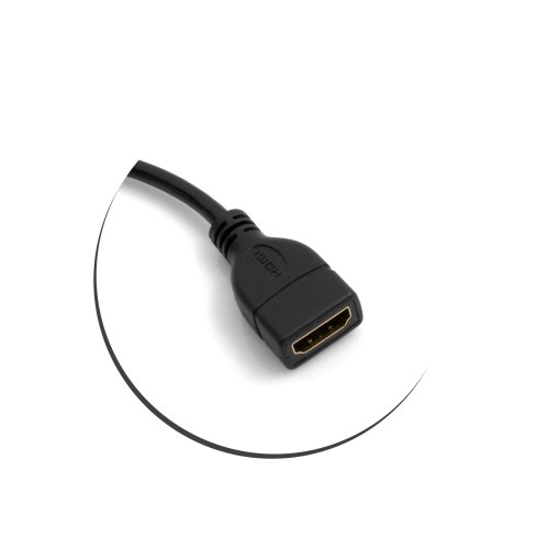 SYSTEM-S Mini HDMI Stecker 90° Grad Rechts Gewinkelt auf Standard HDMI Buchse Eingang Kabel 16 cm - 2