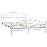 Inklusive Lattenrost vidaXL Metallbett mit Lattenrost 140x200cm Schlafzimmerbett Bettgestell Bett
