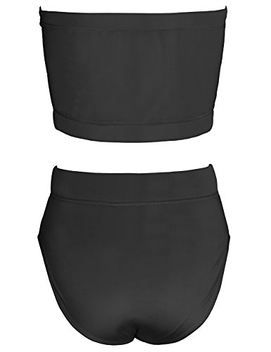 ISASSY Damen Bikini Set Sexy Strand Badeanzug hohe Taille Bademode Bandeau - 3