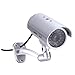 Price comparison product image L-San Outdoor Imitation Gun-type Fake Monitors Simulation Surveillance Camera With LED Lights (Black, Silver) (color : Silver)