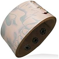 Fashion Leather Snap Biker Bracelet with Fashin Skull Rose Paint Design