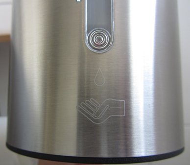 Sensor Seifenspender Edelstahl mit automatischer Auslösung -Komplettpaket incl. Batterien Infrarot / automatic soap dispenser / - 5