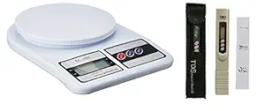 Psi Combo of Plastic Digital Weighing Scale and Purity Tester, Tds Meter (White)